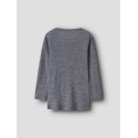 NAME IT Mini Wax uld rib langærmet bluse -  Folkstone Gray