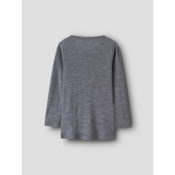 NAME IT Mini Wax uld rib langærmet bluse -  Folkstone Gray