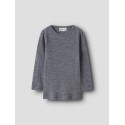 NAME IT Mini Wax uld rib langærmet bluse -  Folkstone Gray