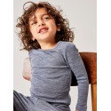NAME IT Mini Wax uld rib langærmet bluse -  Folkstone Gray