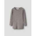 NAME IT Mini Wax uld rib langærmet bluse - Satellite
