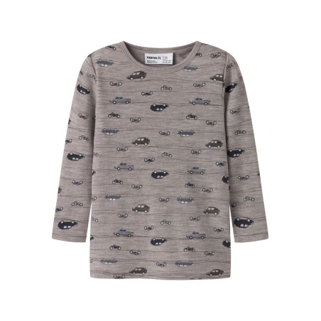 NAME IT Mini Wang uld rib langærmet bluse - Satellite