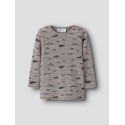 NAME IT Mini Wang uld rib langærmet bluse - Satellite