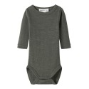 NAME IT BABY Wax langærmet uld bodystocking - Mulled Basil