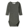 NAME IT BABY Wax langærmet uld bodystocking - Mulled Basil