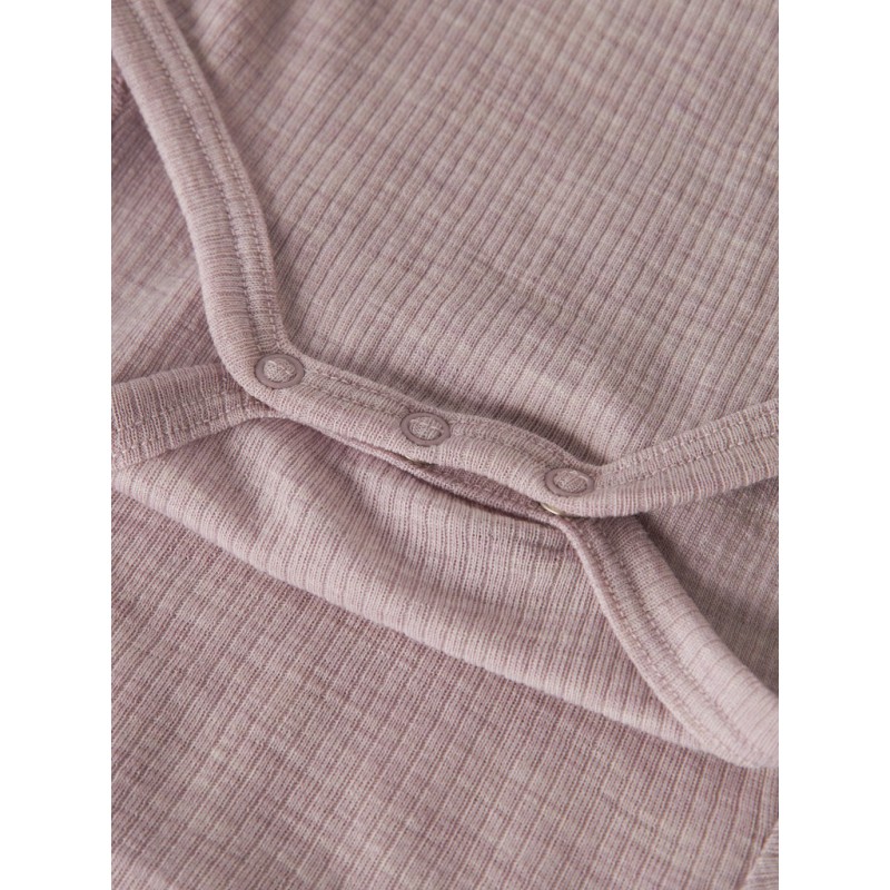 NAME IT BABY Wax langærmet uld bodystocking - Violet Ice