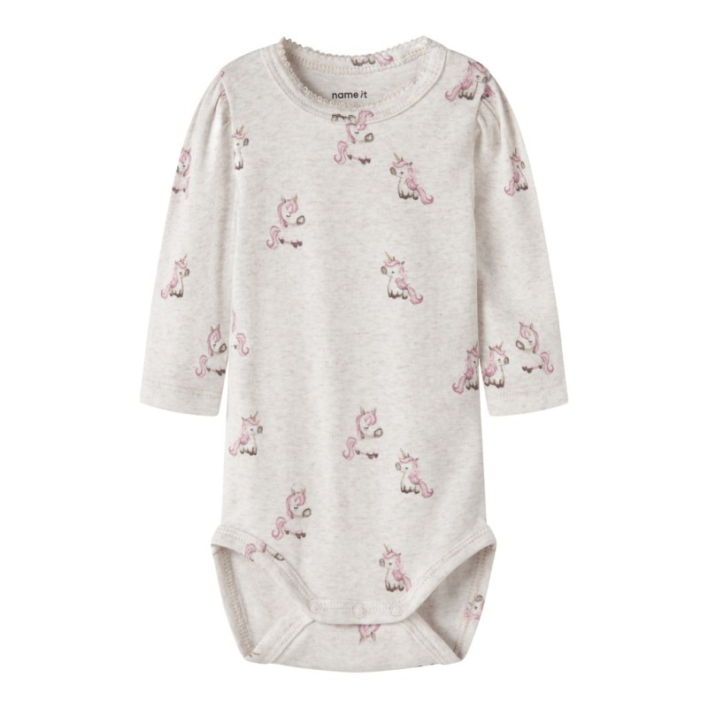 NAME IT Baby Laurie langærmet bodystocking - Peyote Melange