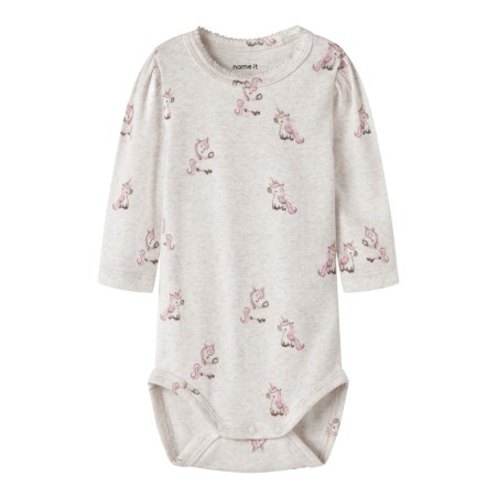 NAME IT Baby Laurie langærmet bodystocking - Peyote Melange