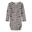 NAME IT Baby Wang uld rib langærmet bodystocking - Satellite