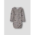 NAME IT Baby Wang uld rib langærmet bodystocking - Satellite