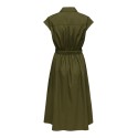 JDY Willy Kortærmet midi kjole - Dark OLive
