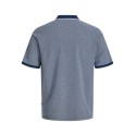 JACK & JONES PLUS Blualves Kortærmet polo - Insignia Blue/ White Melange
