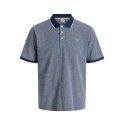 JACK & JONES PLUS Blualves Kortærmet polo - Insignia Blue/ White Melange