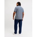 JACK & JONES PLUS Blualves Kortærmet polo - Insignia Blue/ White Melange