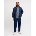 JACK & JONES PLUS Blualves Kortærmet polo - Insignia Blue/ White Melange