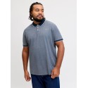 JACK & JONES PLUS Blualves Kortærmet polo - Insignia Blue/ White Melange
