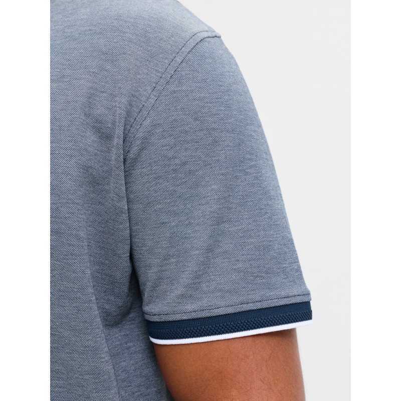 JACK & JONES PLUS Blualves Kortærmet polo - Insignia Blue/ White Melange