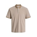 JACK & JONES PLUS Blualves Kortærmet polo - Petrified Oak/ White Melange