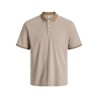 JACK & JONES PLUS Blualves Kortærmet polo - Petrified Oak/ White Melange