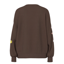 PIECES Dinna langærmet oversized sweatshirt - Hot Fudge