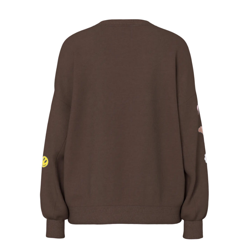 PIECES Dinna langærmet oversized sweatshirt - Hot Fudge
