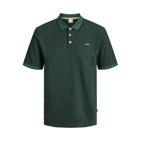 JACK & JONES PLUS Blualves Kortærmet polo - Pineneedle Black Melange/ Sort meleret