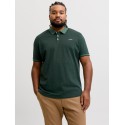 JACK & JONES PLUS Blualves Kortærmet polo - Pineneedle Black Melange/ Sort meleret
