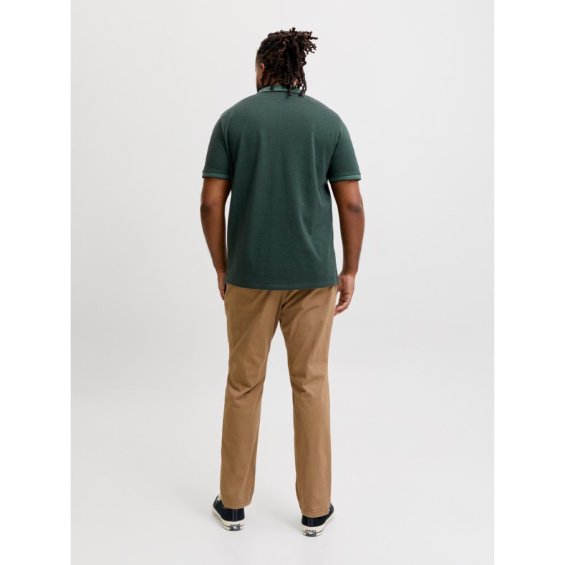 JACK & JONES PLUS Blualves Kortærmet polo - Pineneedle Black Melange/ Sort meleret