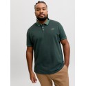JACK & JONES PLUS Blualves Kortærmet polo - Pineneedle Black Melange/ Sort meleret