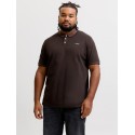 JACK & JONES PLUS Blualves Kortærmet polo - Hot Fudge/ Black Melange
