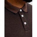 JACK & JONES PLUS Blualves Kortærmet polo - Hot Fudge/ Black Melange