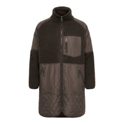 ONLY CARMAKOMA Ohio quiltet mix fleece jakke - Chocolate Martini