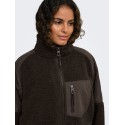 ONLY CARMAKOMA Ohio quiltet mix fleece jakke - Chocolate Martini
