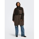ONLY CARMAKOMA Ohio quiltet mix fleece jakke - Chocolate Martini