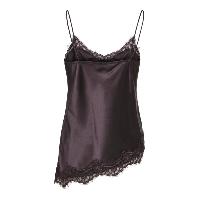 JDY Fifi Asym. Lace Top - Coffee Bean