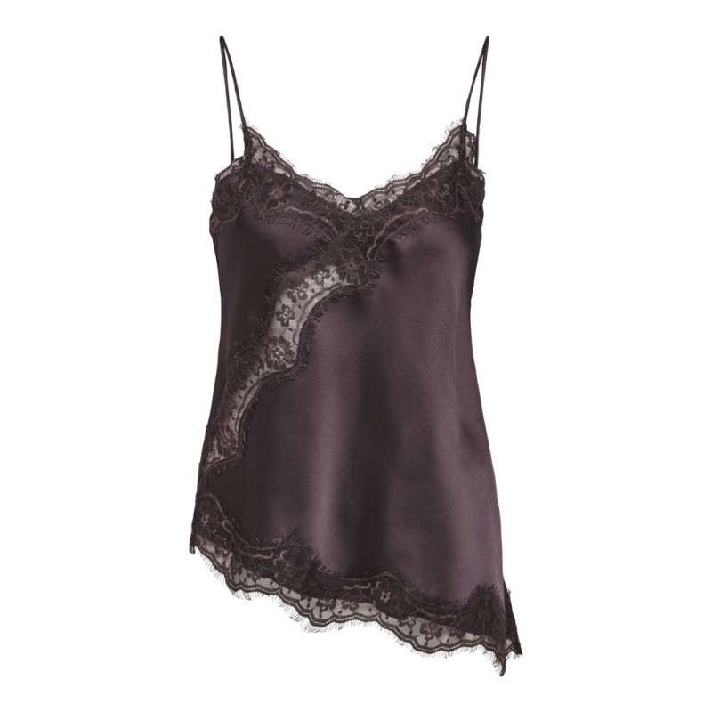 JDY Fifi Asym. Lace Top - Coffee Bean