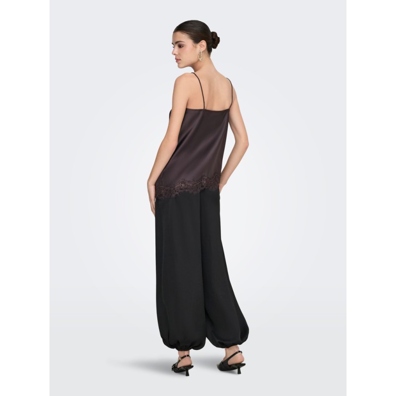 JDY Fifi Asym. Lace Top - Coffee Bean