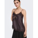 JDY Fifi Asym. Lace Top - Coffee Bean