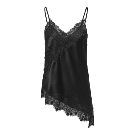 ONLY LINDA Indona satin lace singlet - Black