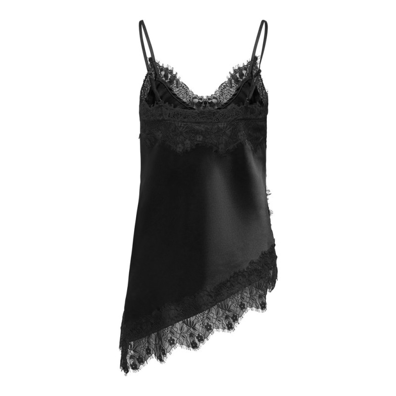 ONLY LINDA Indona satin lace singlet - Black
