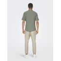 ONLY & SONS Caiden S/S Hør Skjorte - Swamp