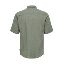 ONLY & SONS Caiden S/S Hør Skjorte - Swamp