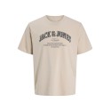 JACK & JONES PLUS Denver Logo T-shirt - Moonbeam
