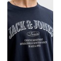 JACK & JONES PLUS Denver Logo T-shirt - Navy Blazer