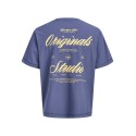 JACK & JONES JUNIOR Norrebro Typo T-shirt - Crown Blue