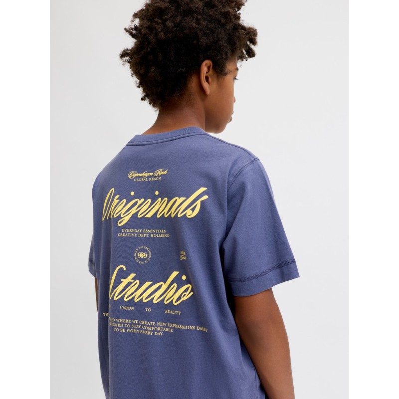 JACK & JONES JUNIOR Norrebro Typo T-shirt - Crown Blue