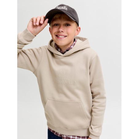 JACK & JONES JUNIOR Frederiksberg monogram sweat hoodie - Feather Gray