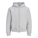 Jack & Jones Olegacy sweatshirt scuba zip hoodie - Light Grey Melange