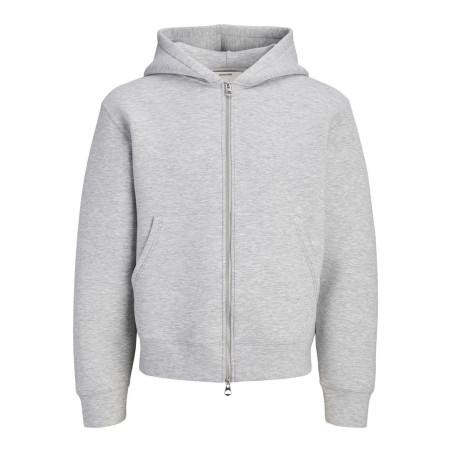 Jack & Jones Olegacy sweatshirt scuba zip hoodie - Light Grey Melange