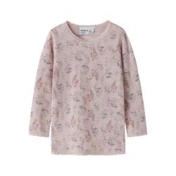 NAME IT MINI Wang uld top med hulmønster - Violet Ice